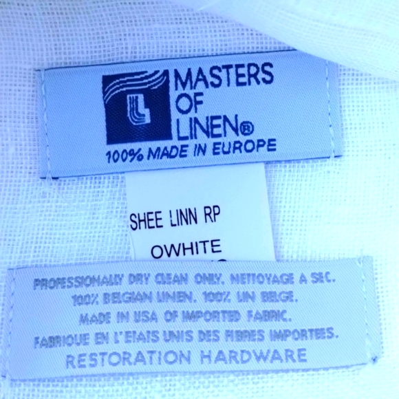 RH Optic White Sheer Belgian Linen Drapery Rod Pocket - Picture 8 of 10